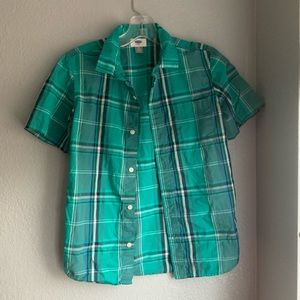 White/Green/Navy/Blue Flannel Shirt